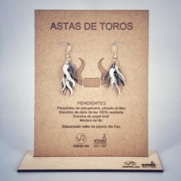 Imagen de Pendientes «Astas de Toros» V7- Oleo Plateado