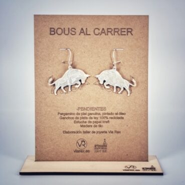 Imagen de Pendientes «Bous al Carrer» V5 – Oleo plateado